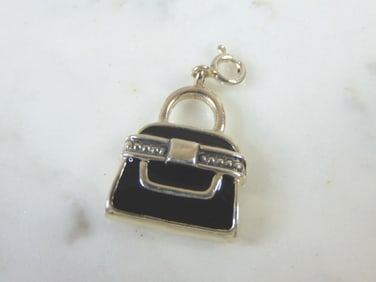 Womens Vintage Estate Sterling Silver Purse Charm