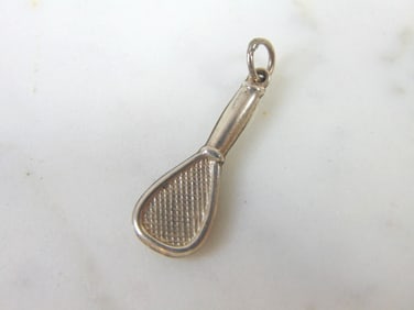 Womens Vintage Sterling Silver Tennis Racket Charm