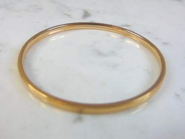 Womens Vintage Estate 18K Yellow Gold Bangle Bracelet