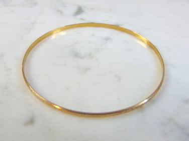Womens Vintage Estate 17K Yellow Gold Bangle Bracelet