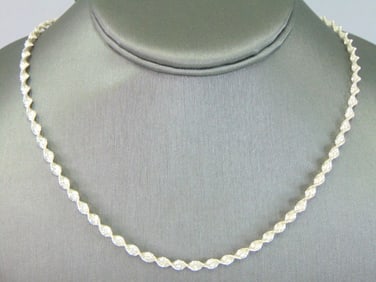 Womens Vintage Estate Sterling Silver Italian Necklace