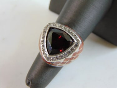 Womens Vintage Estate Sterling Silver Multi Stone Ring