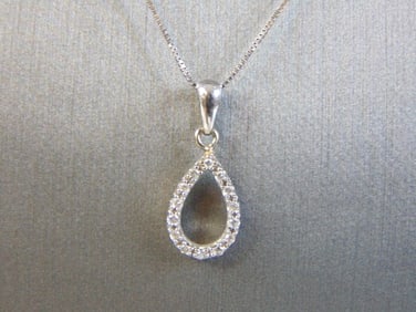 Womens 14K White Gold Necklace & Diamond Pendant