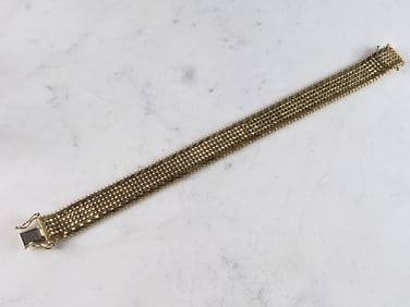 Womens Vintage Estate 14K Gold Mesh Bracelet