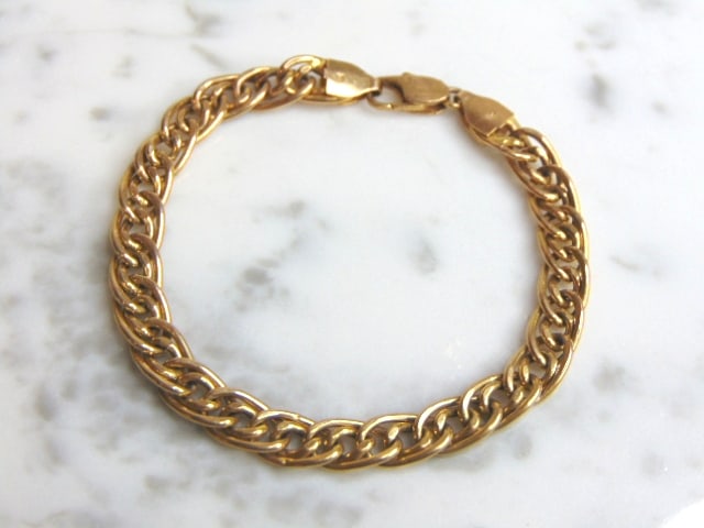 Womens Vintage Estate 14K Yellow Gold Italian Chain Bracelet (1 of 3)