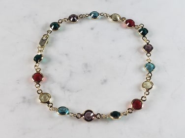 Womens Vintage Estate 14K Yellow Gold Anklet Bracelet