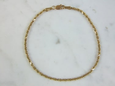 Women's Vintage Estate 14K Yellow Gold Rope Bracelet