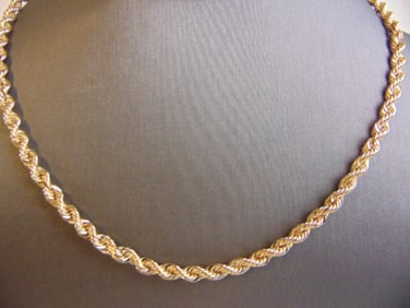Heavy Vintage Estate 14K Yellow Gold  Rope Necklace