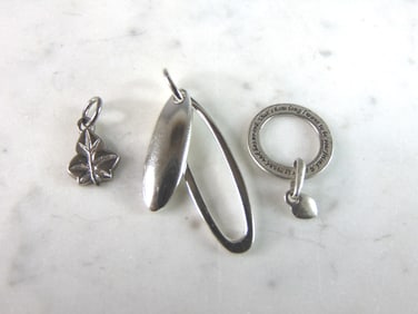 3 Vintage Womens .925 Sterling Silver Charms
