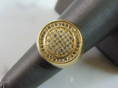 Womens Vintage Estate 10K Gold Diamond Cluster Ring