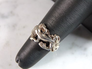Womens Vintage Estate Sterling Silver Lizard Ring