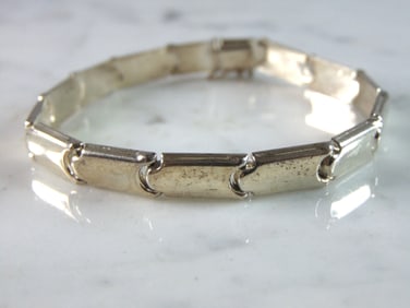 Womens Vintage Estate Sterling Silver Modernist Bracelet