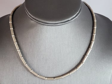 Womens Vintage Estate Sterling Silver Modernist Necklace