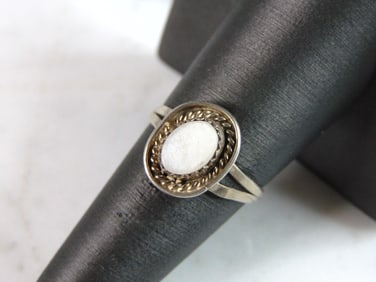 Womens Vintage Estate Sterling Silver Modernist Ring