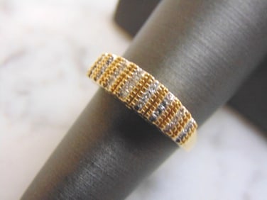 Womens Vintage Estate 10K Yellow Gold Diamond Mom Ring