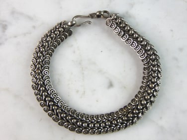 Womens Vintage Estate Sterling Silver Modernist Bracelet
