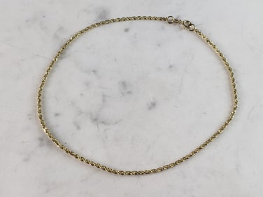 Womens Vintage Estate 14K Yellow Gold Rope Bracelet