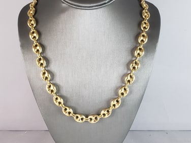 Womens Vintage Estate 18k Gold Slip On Mariner Necklace