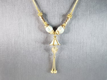 Stunning Womens Vintage Estate 21k Yellow Gold Necklace