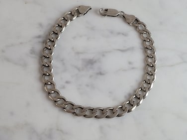 Vintage Sterling Silver Italian Chain Link Bracelet
