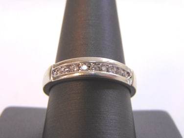 Mens Vintage Estate 10k White Gold Diamond Ring