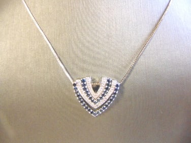 Women's Sterling Silver Necklace W/ CZ Stones