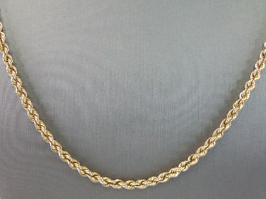 Heavy Vintage Estate 14K Gold Rope Necklace