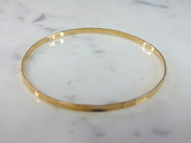 Womens Vintage Estate 17K Yellow Gold Bangle Bracelet