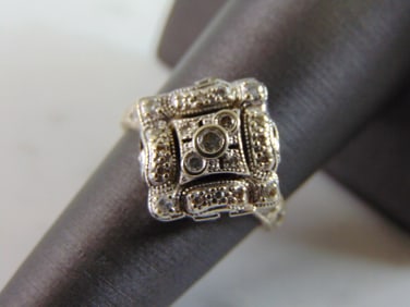 Womens Estate 14K White Gold Diamond Ring