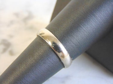 Mens Vintage Estate 14K White Gold Wedding Band Ring
