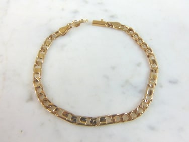 Vintage Estate 14K Gold Italian Chain Link Bracelet