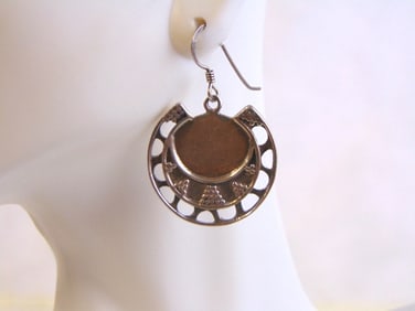 Pair of Vintage Estate Sterling Silver Dangle Earrings