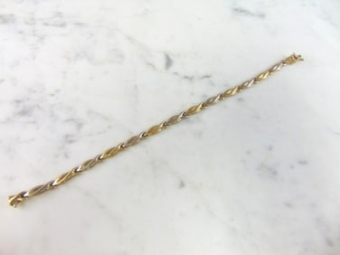 Womens Vintage Estate 14K Mixed Gold Bracelet