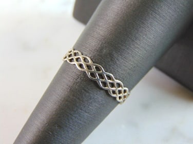 Womens Vintage Estate Sterling Silver Modernist Ring