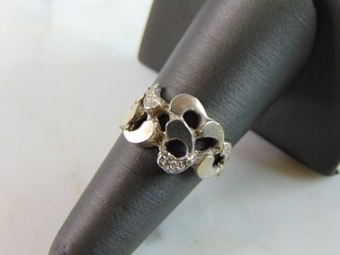 Womens Vintage Estate Sterling Silver Modernist Ring
