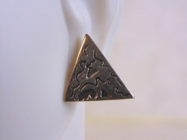 Womens Vintage Sterling Silver Modernist Earrings