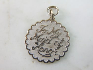 Womens Vintage Sterling Silver Maid of Honor Charm