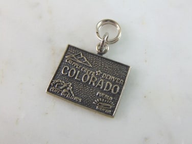 Womens Vintage Estate Sterling Silver Colorado Charm