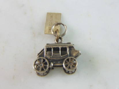 Womens Vintage Estate Sterling Silver Carriage Charm: FOR SALE IS THIS WOMENS VINTAGE ESTATE STERLING SILVER CARRIAGE CHARM. CHARM WEIGHS 3.6g AND MEASURES 7/8" LONG BY 3/4" WIDE. MAKES A GREAT GIFT FOR THAT SOMEONE SPECIAL. IF ANY QUESTIONS, PLEASE