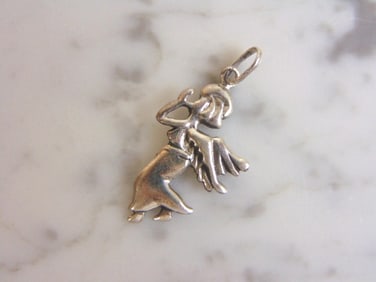 Womens Vintage Estate Sterling Silver Angel Pendant