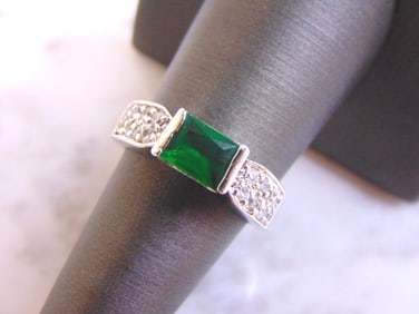 Womens Vintage Estate Sterling Silver Diopside Ring