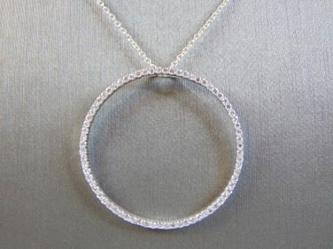 Womens Vintage Estate CZ Stones Pendant W/ Necklace