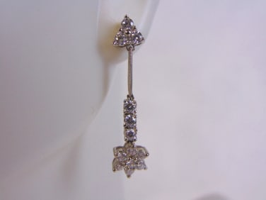 Womens Vintage Estate Sterling Silver Dangle Earrings