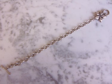 Womens Vintage Estate Sterling Silver Flower Bracelet