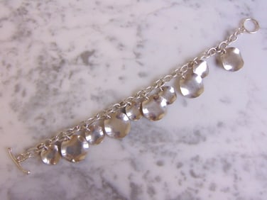 Womens Vintage Estate Sterling Silver Charm Bracelet