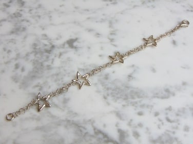Womens Vintage Estate Sterling Silver Star Bracelet