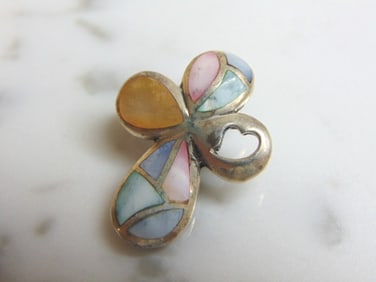 Womens Vintage Estate Sterling Silver Cross Pendant