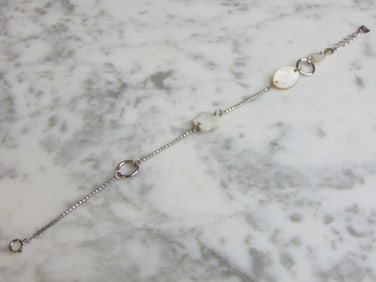 Womens Vintage Estate Sterling Silver Charm Bracelet