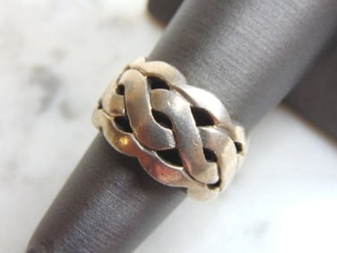 Womens Vintage Estate Sterling Silver Modernist Ring
