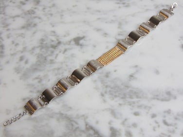 Womens Vintage Estate Sterling Silver Link Bracelet